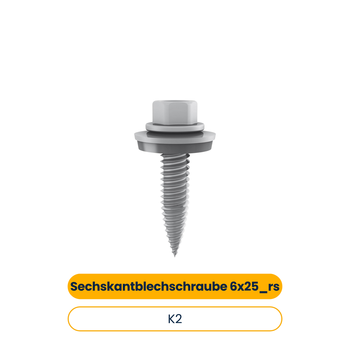 K2 Gewindeformende Schraube mit Dichtscheibe 6x25_rs (Art.-Nr. 1005207)
