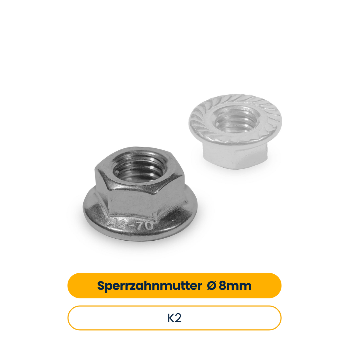 K2 Sperrzahnmutter M8 (100 Stk.) (Art.-Nr.: 1000043)