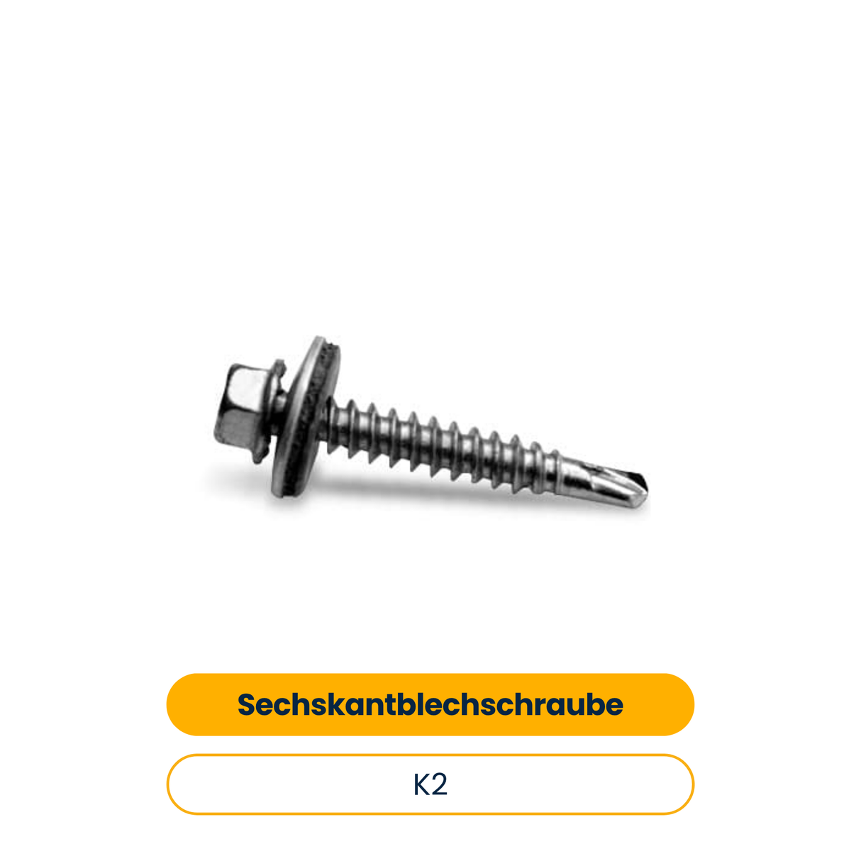 K2 Selbstbohrende Sechskantblechschraube mit Dichtscheibe 6x25mm (500 Stk.) (Art.-Nr. 1000212)