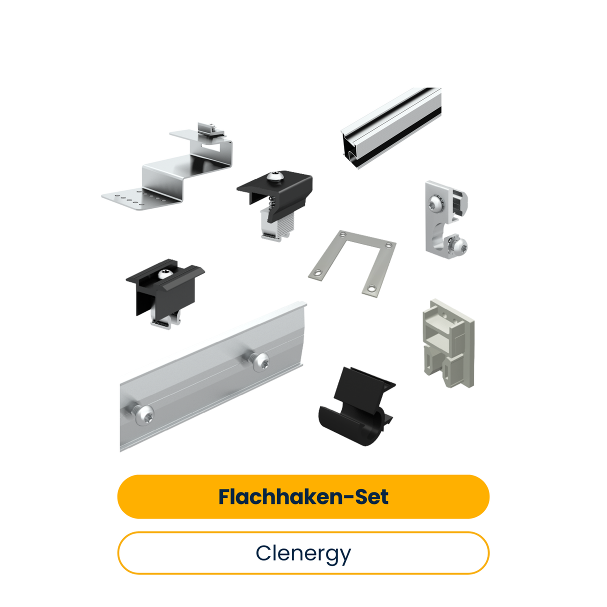 Clenergy Ensemble de crochets plats