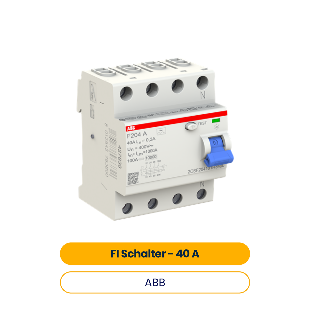 ABB F204 A-40/0.3 Interrupteur différentiel FI 40 A