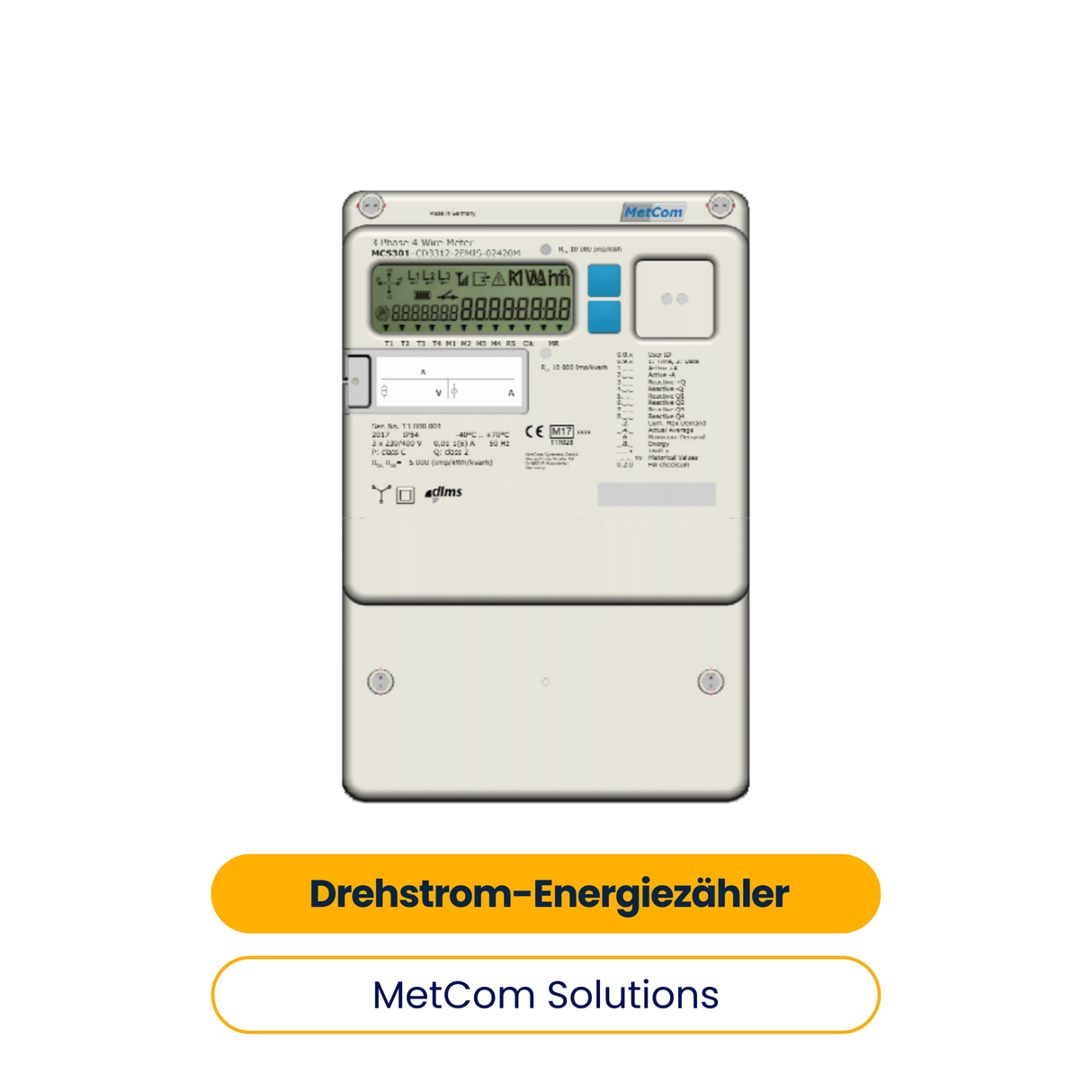 MetCom Solutions MCS301 Drehstrom-Energiezähler