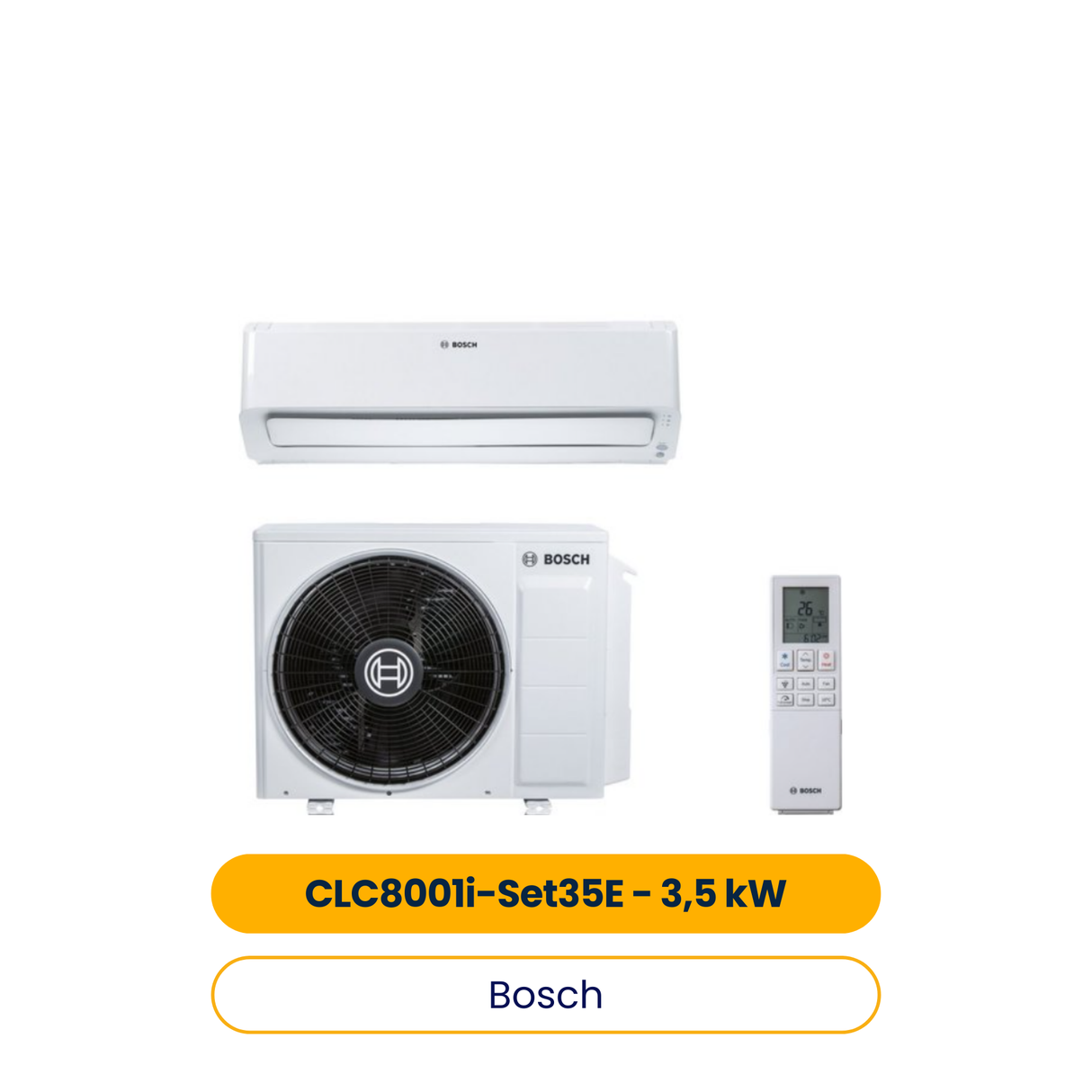 BOSCH Split-Klimagerät CLC8001i-Set 35 E Außen- und Inneneinheit, 3,5 kW, A+++ (Art.-Nr. 7733701692)