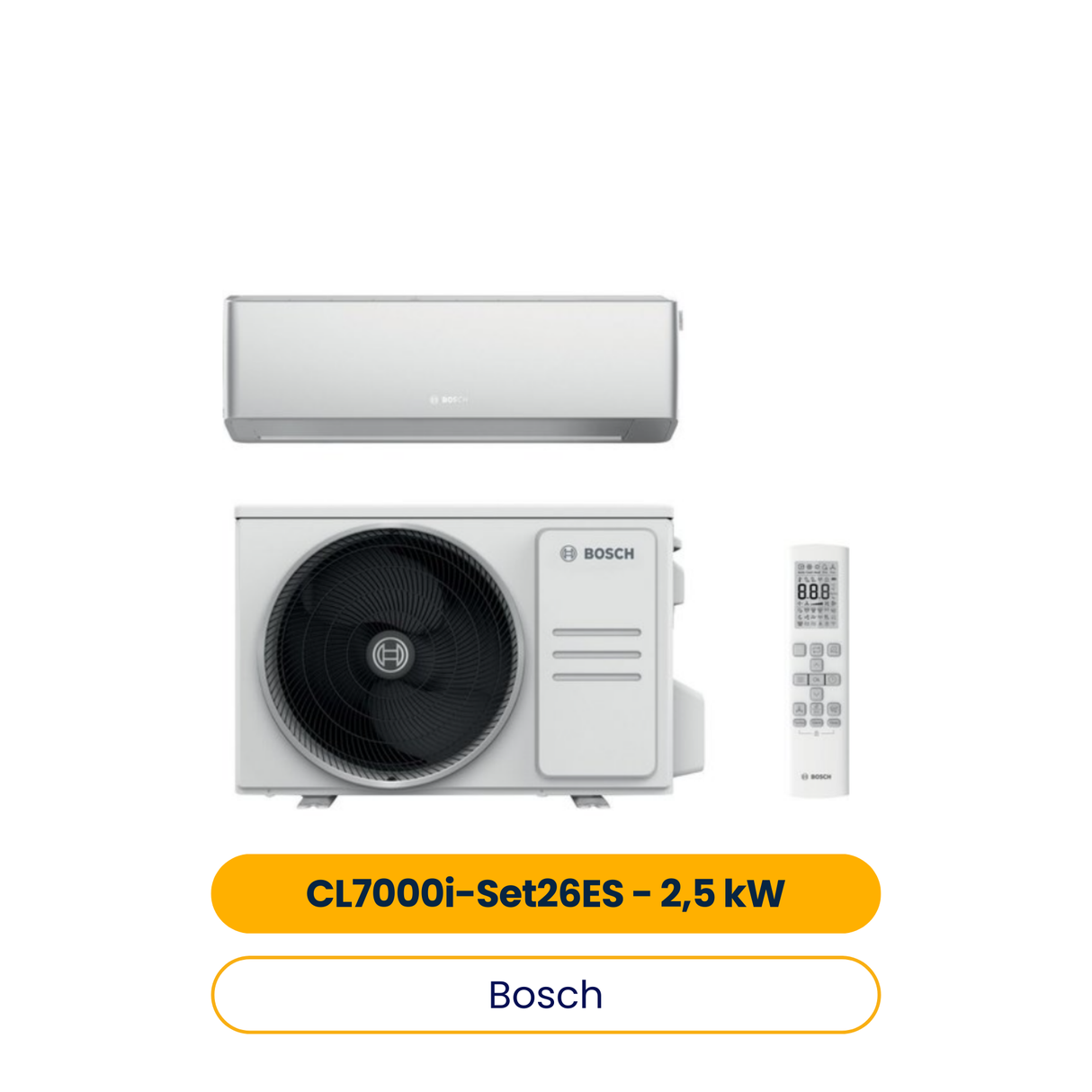 BOSCH Split-Klimagerät CL7000i-Set 26 ES Außen- und Inneneinheit, 2,5 kW, A+++ (Art.-Nr. 7733703124)