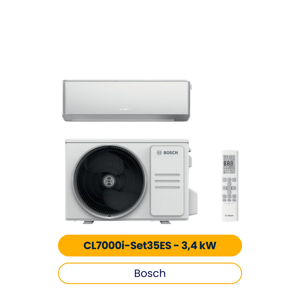 BOSCH Split-Klimagerät CL7000i-Set 35 ES Außen- und Inneneinheit, 3,4 kW, A+++ (Art.-Nr. 7733703125)