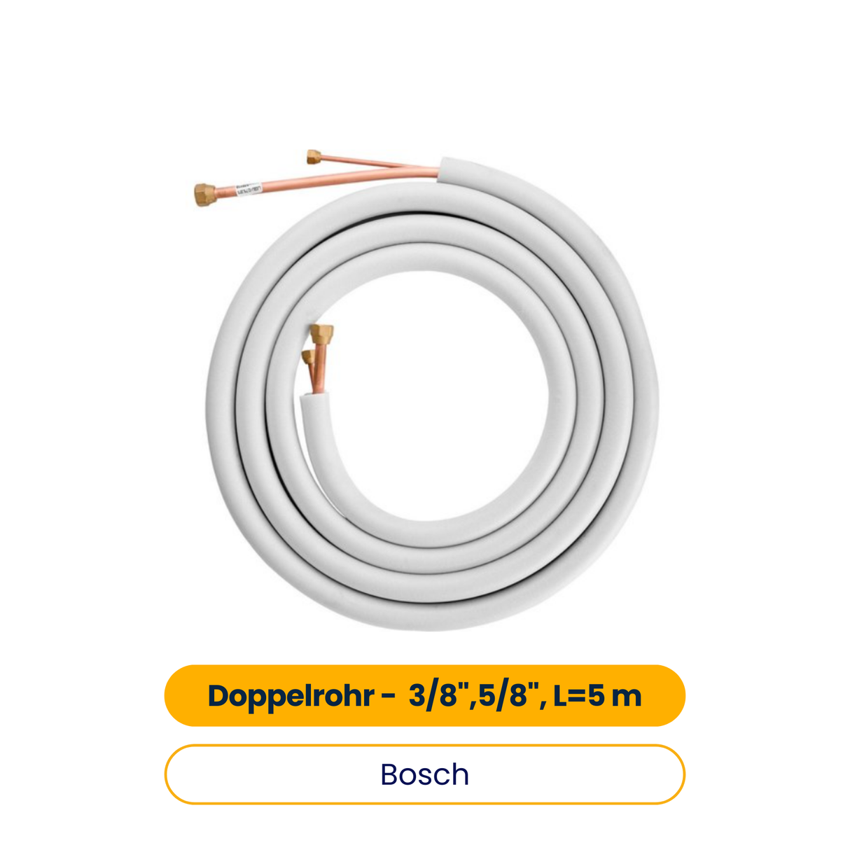 BOSCH Zubehör für Klimageräte Doppelrohr Kupfer-Doppelrohr-Paket 3/8",5/8", L=5 m (Art.-Nr. 7739838153)