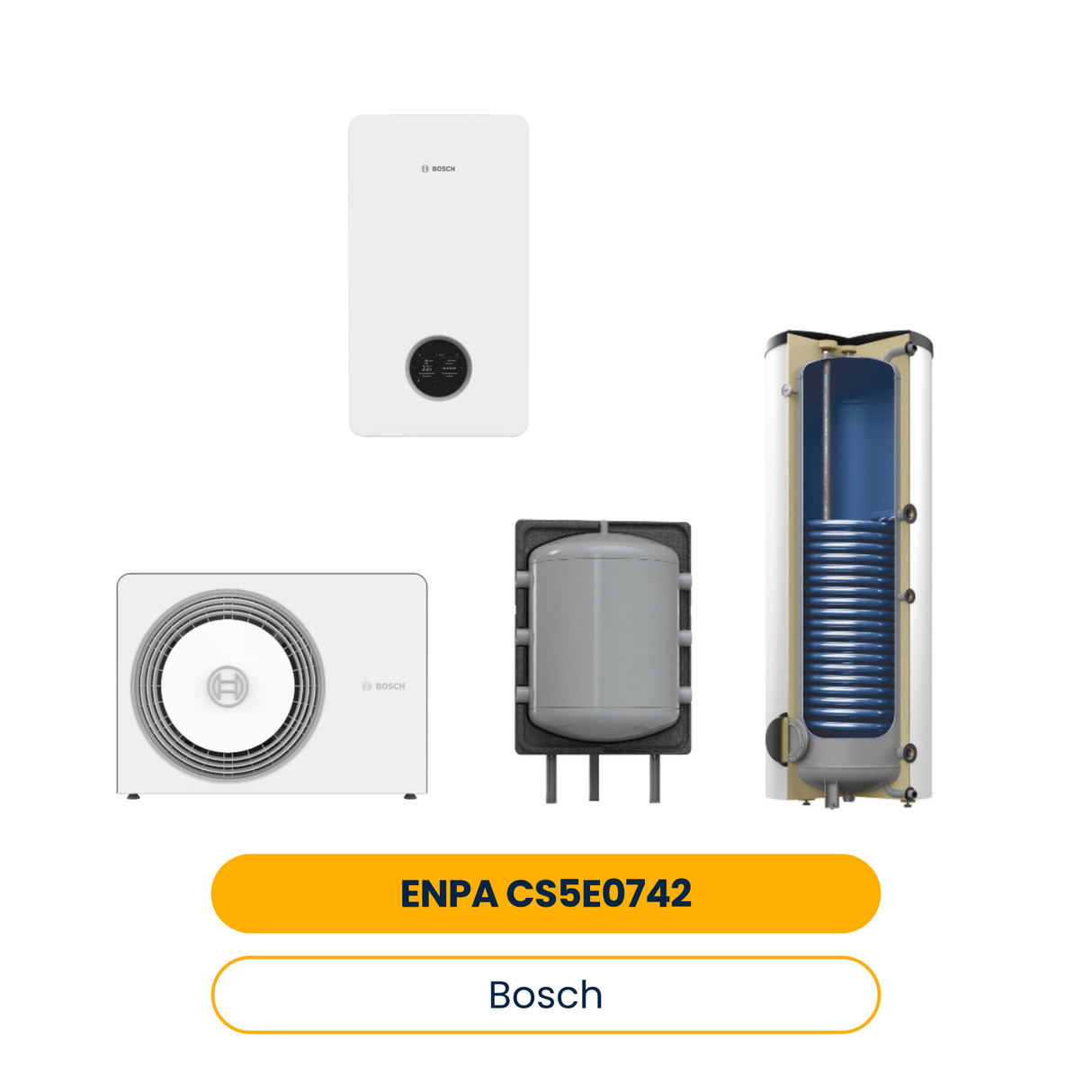 Luftwärmepumpen-Paket ENPA CS5E0742 AW 7 OR-S, CS5800iAW 12 E, AH 400/1_B, H 200