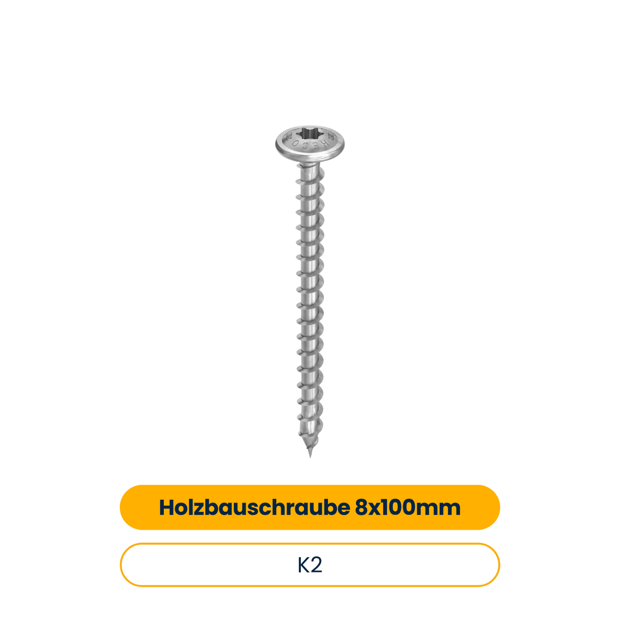 K2 Tellerkopf Holzbauschraube 8x100mm (50 Stk.) (Art.-Nr. 2004112)