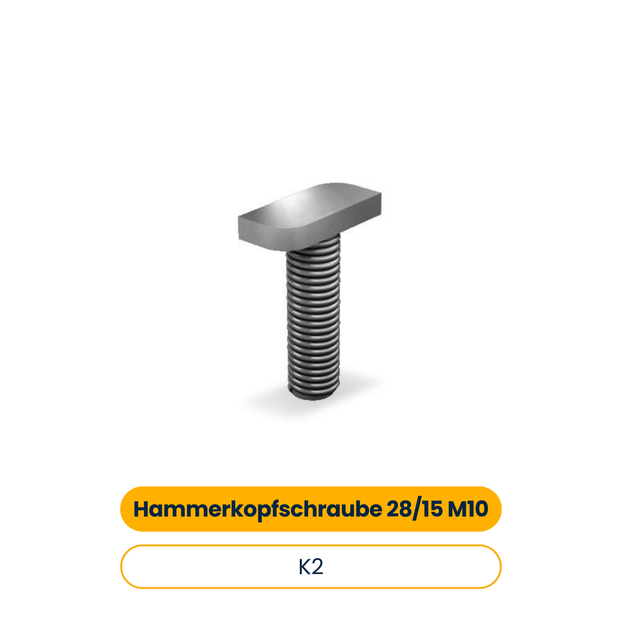 K2 Hammerkopfschraube 28/15 M10x20 (100 Stk.) (Art.-Nr. 1000637)