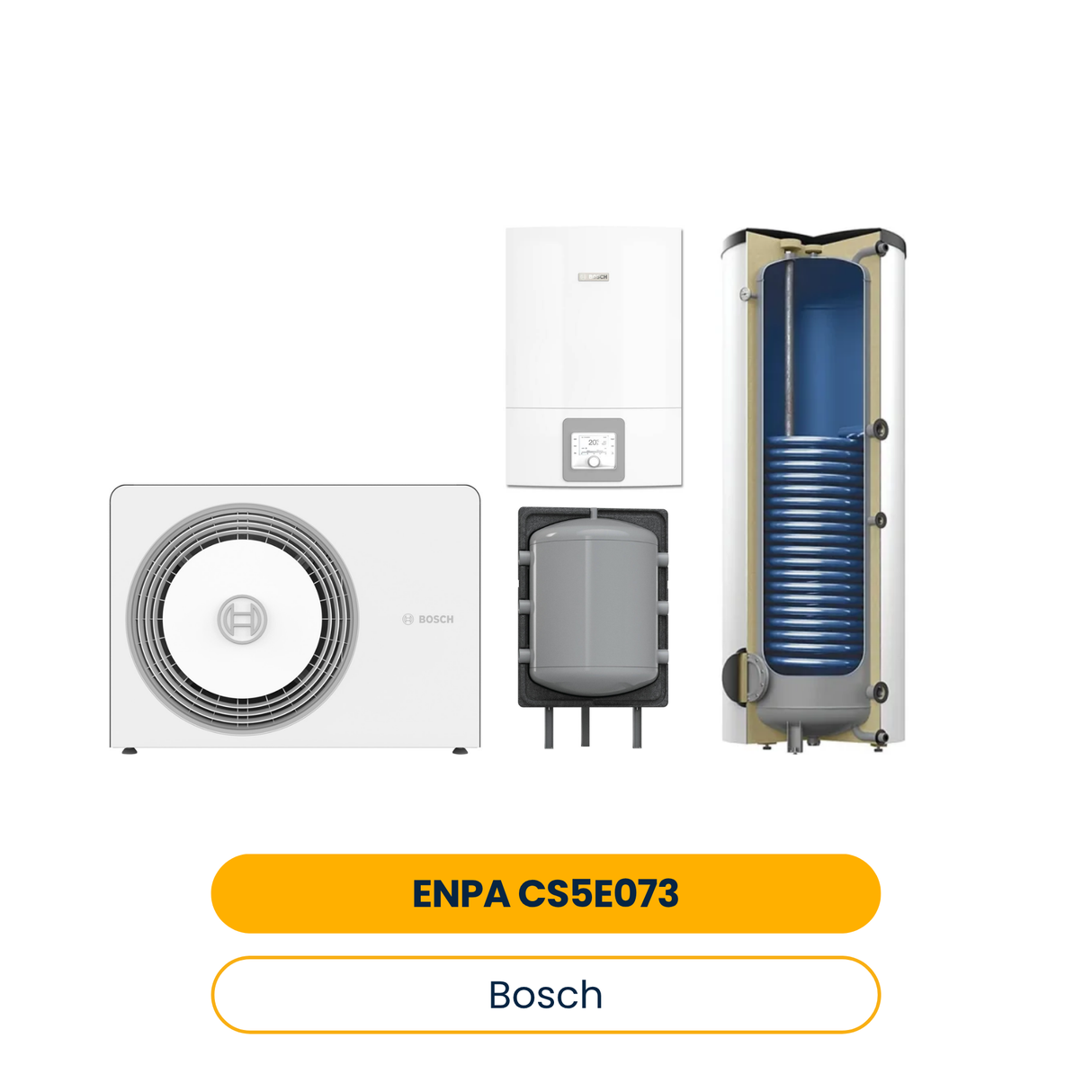 Pack pompe à chaleur air ENPA CS5E073 AW 7 OR-S, CS5800iAW 12 E, AH 300/1_B, H 100