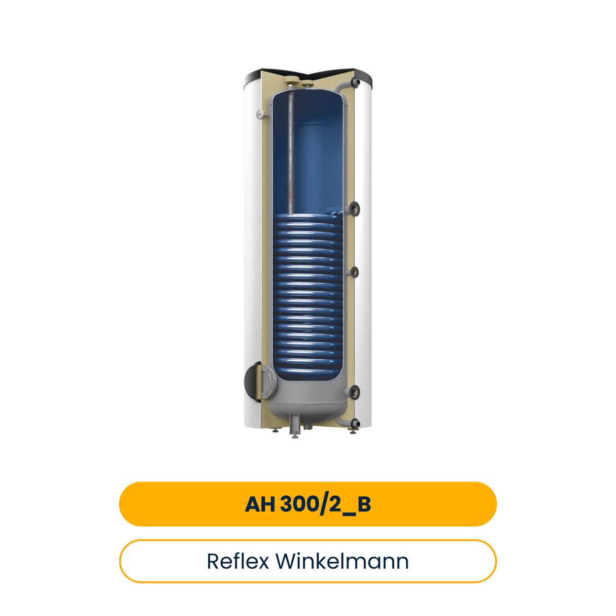 Reflex Storatherm Aqua Solar AH 300/2_B, Hocheffizienzspeicher mit Folienmantel, PUR-Schaum, silber, 10 bar (Art-Nr. 7864800)
