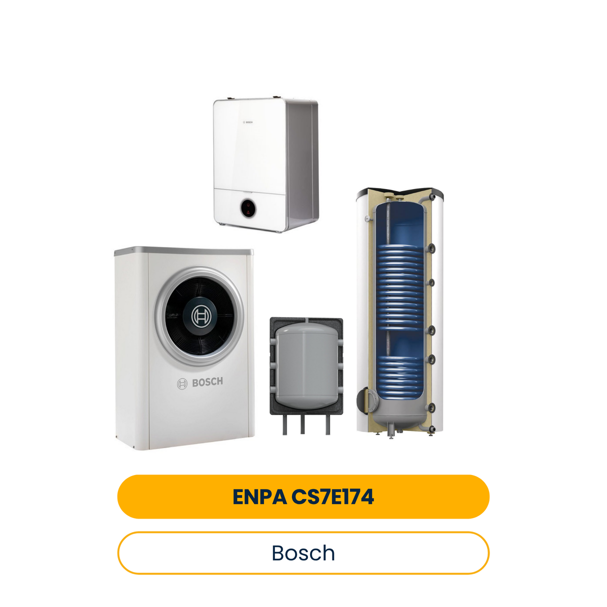 Luftwärmepumpen-Paket ENPA CS7E174 AW 17 OR-T, AWE 17, AH 400/1_B, H 100