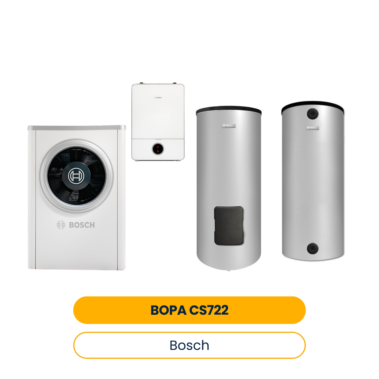 Pack pompe à chaleur air BOSCH BOPA CS722 CS7001iAW7OR-S, AWB9, WH290, BH200-5 (Réf. 7739623735)