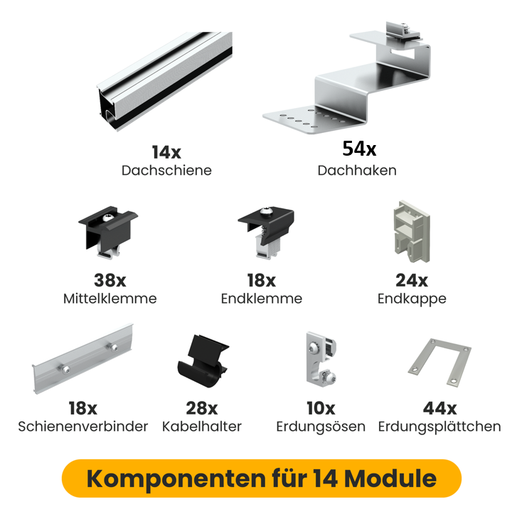 Clenergy Ensemble de crochets plats