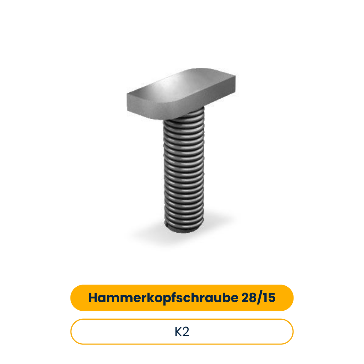 K2 Hammerkopfschraube 28/15 M8x20 (100 Stk.) (Art.-Nr. 1000614)