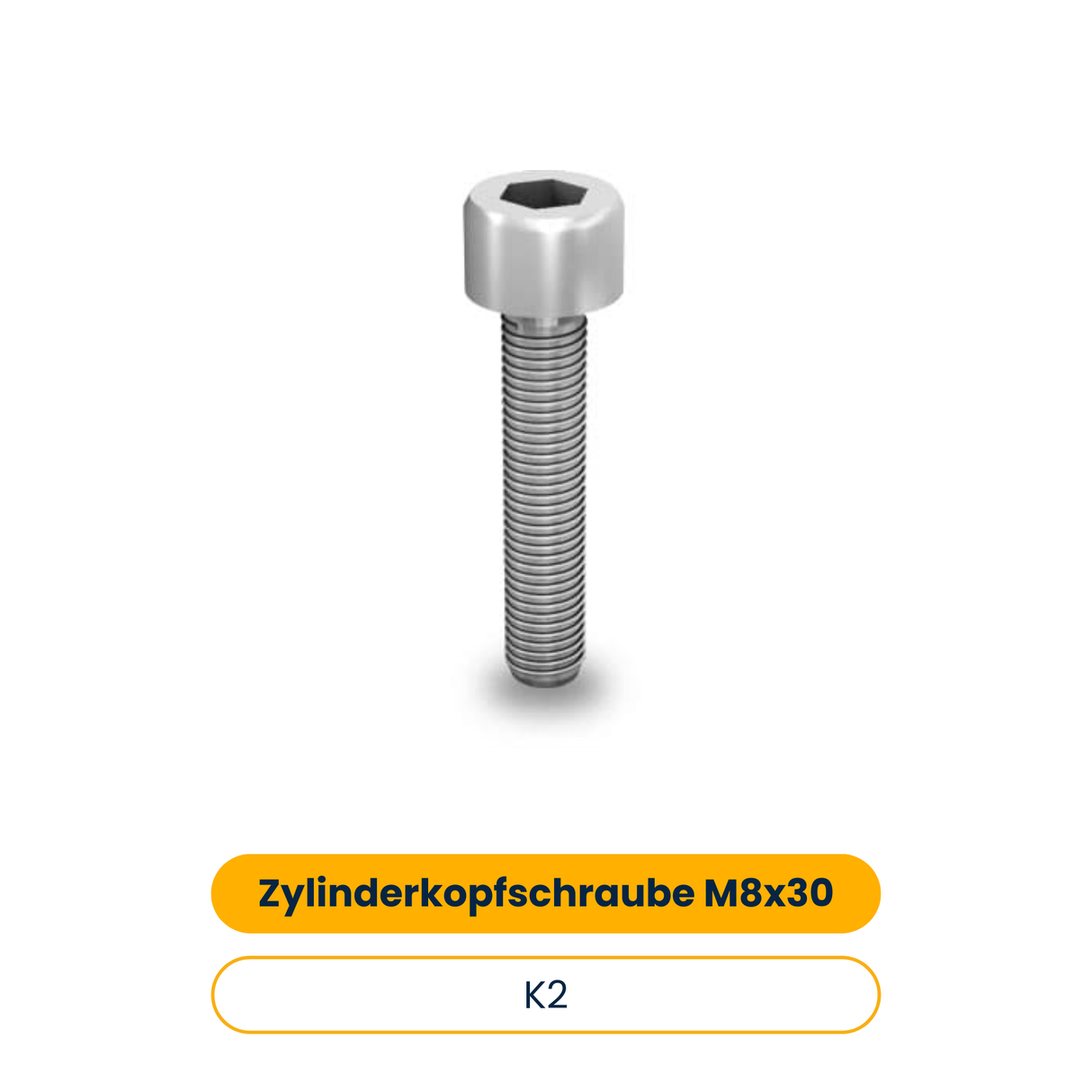 K2 Zylinderkopfschraube M8x30 mit Unterkopfverzahnung (200 Stk.) (Art.-Nr. 2001730)
