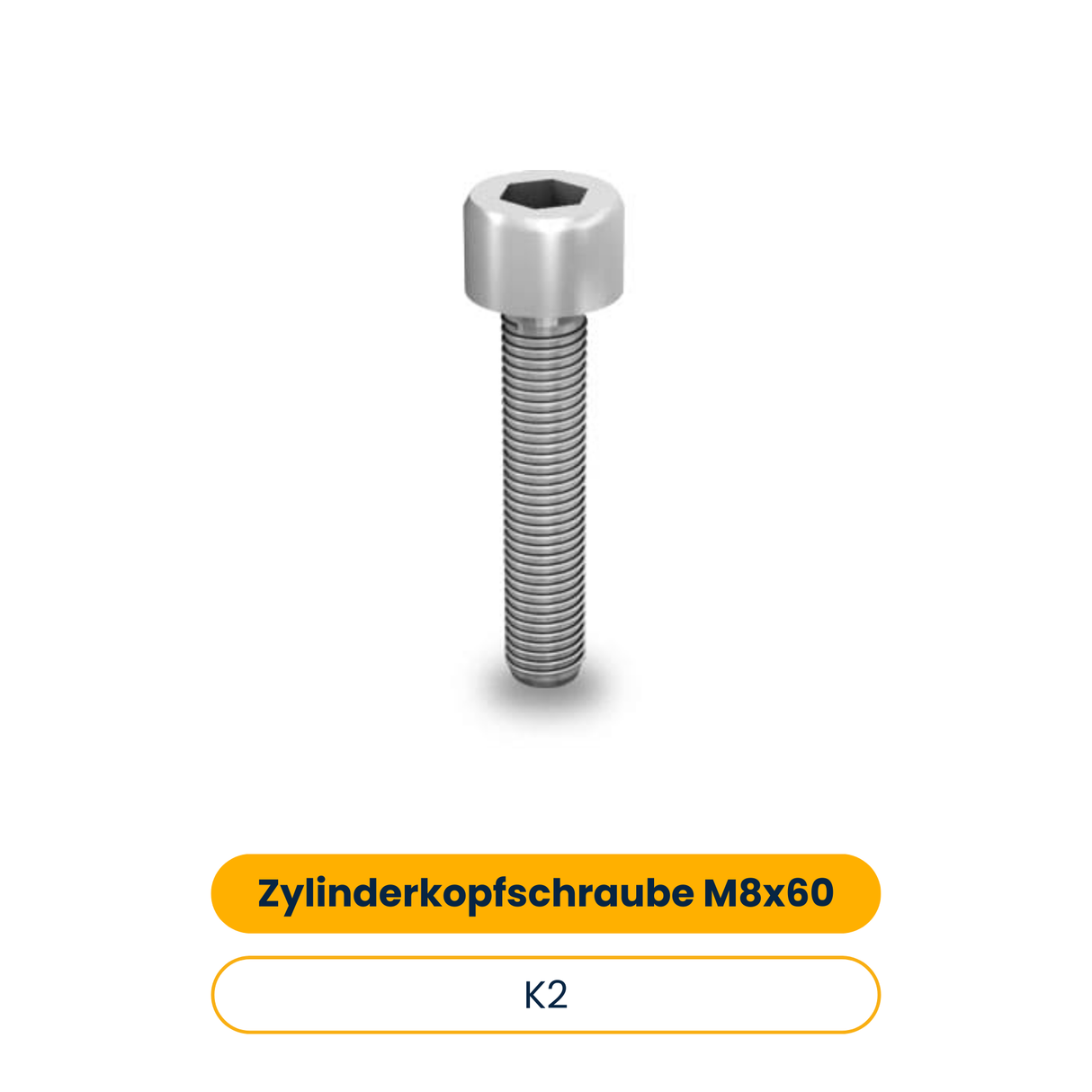 K2 Zylinderkopfschraube M8x60 mit Unterkopfverzahnung (100 Stk.) (Art.-Nr. 2001734)