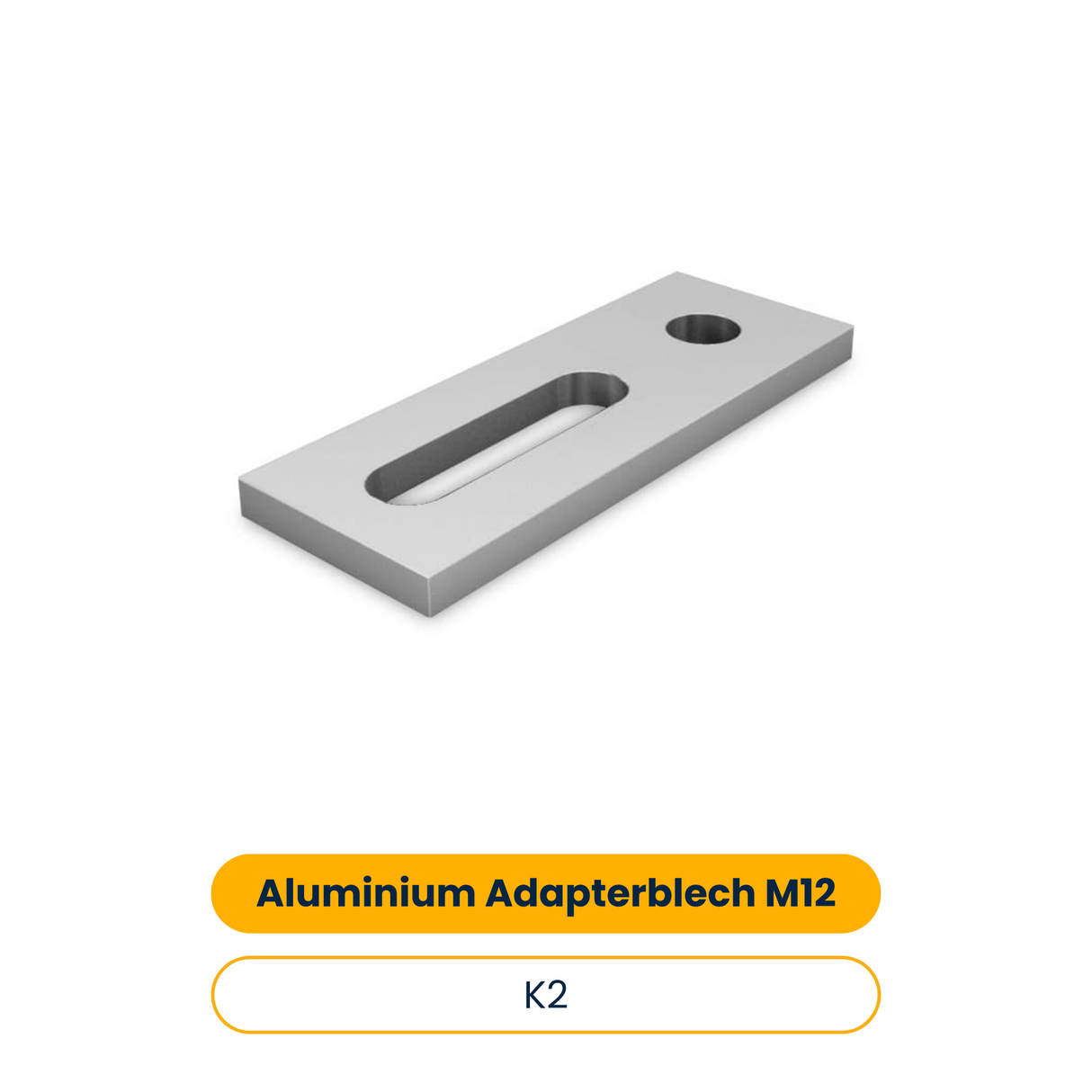 K2 Aluminium Adapterblech M12 (Art.-Nr. 2002545)