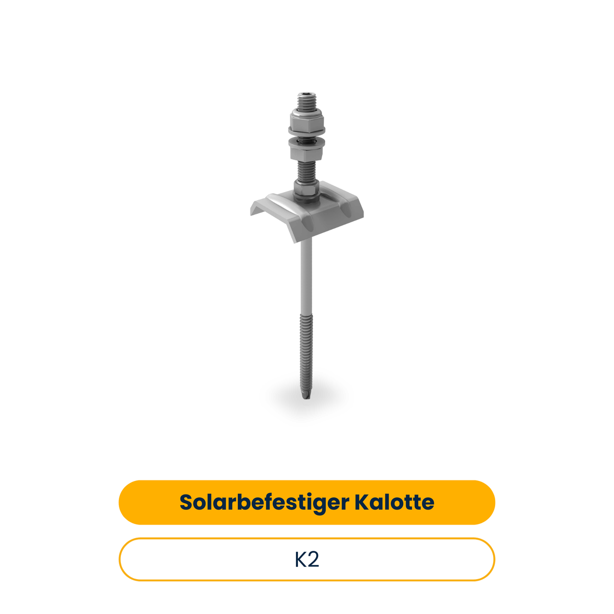 K2 Solarbefestiger mit Kalotte 8x195/70 für Stahl Unterkonstruktion (25 Stk.) (Art.-Nr. 2003035)