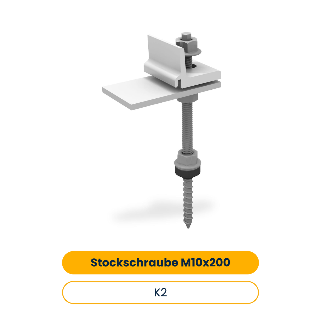 K2 Stockschraube M10x200 mit Climber und Faserzementdichtung (50 Stk.) (Art.-Nr. 2003273)