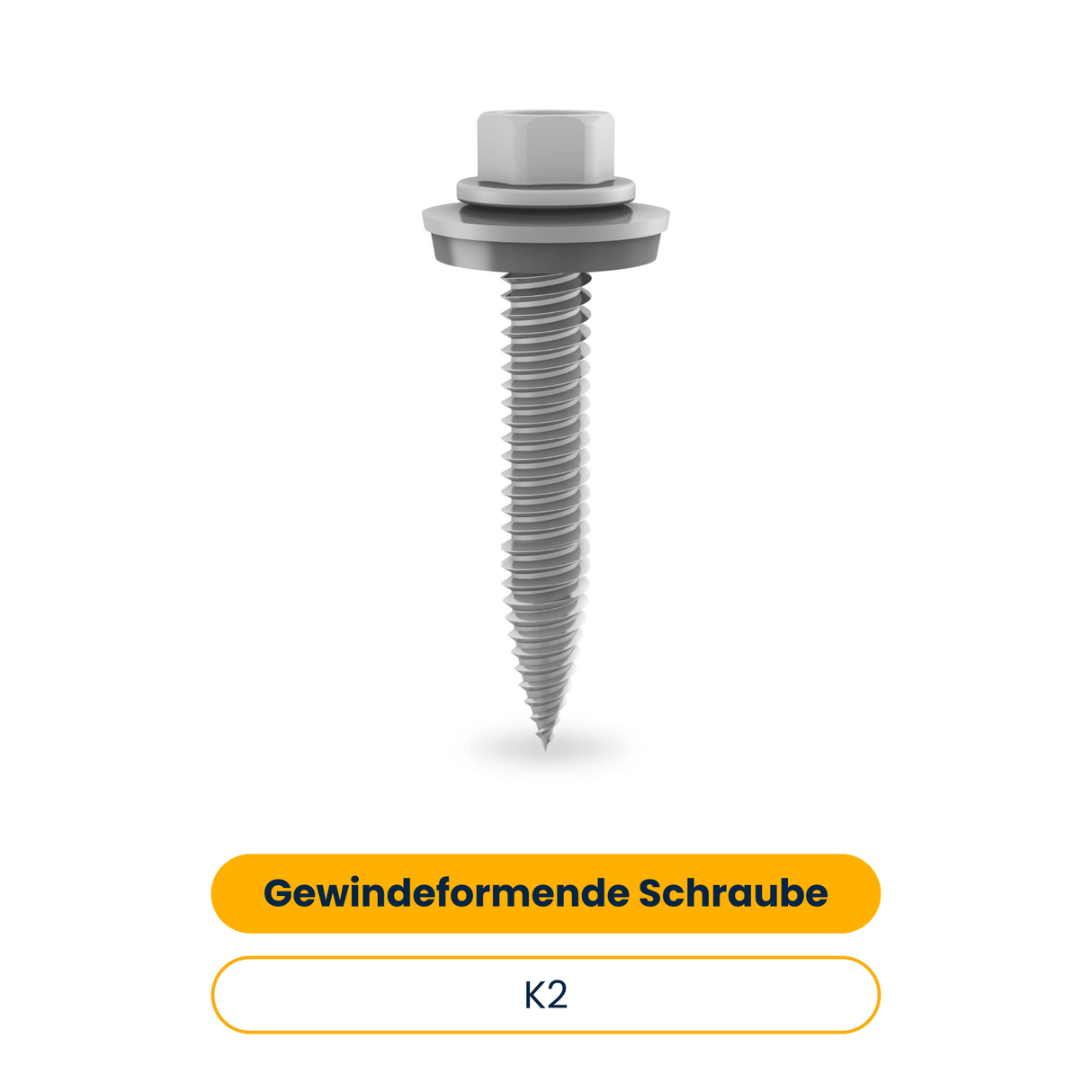 K2 Gewindeformende Schraube mit Dichtscheibe - 6x38_sf (500 Stk.) (Art.-Nr. 2004285)