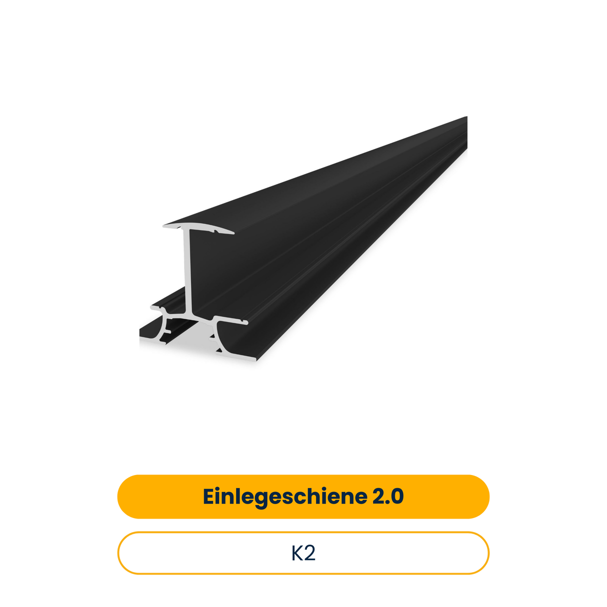 K2 InsertionRail 2.0 – 40; schwarz eloxiert; 5.70 m (Art.-Nr. 2004335)