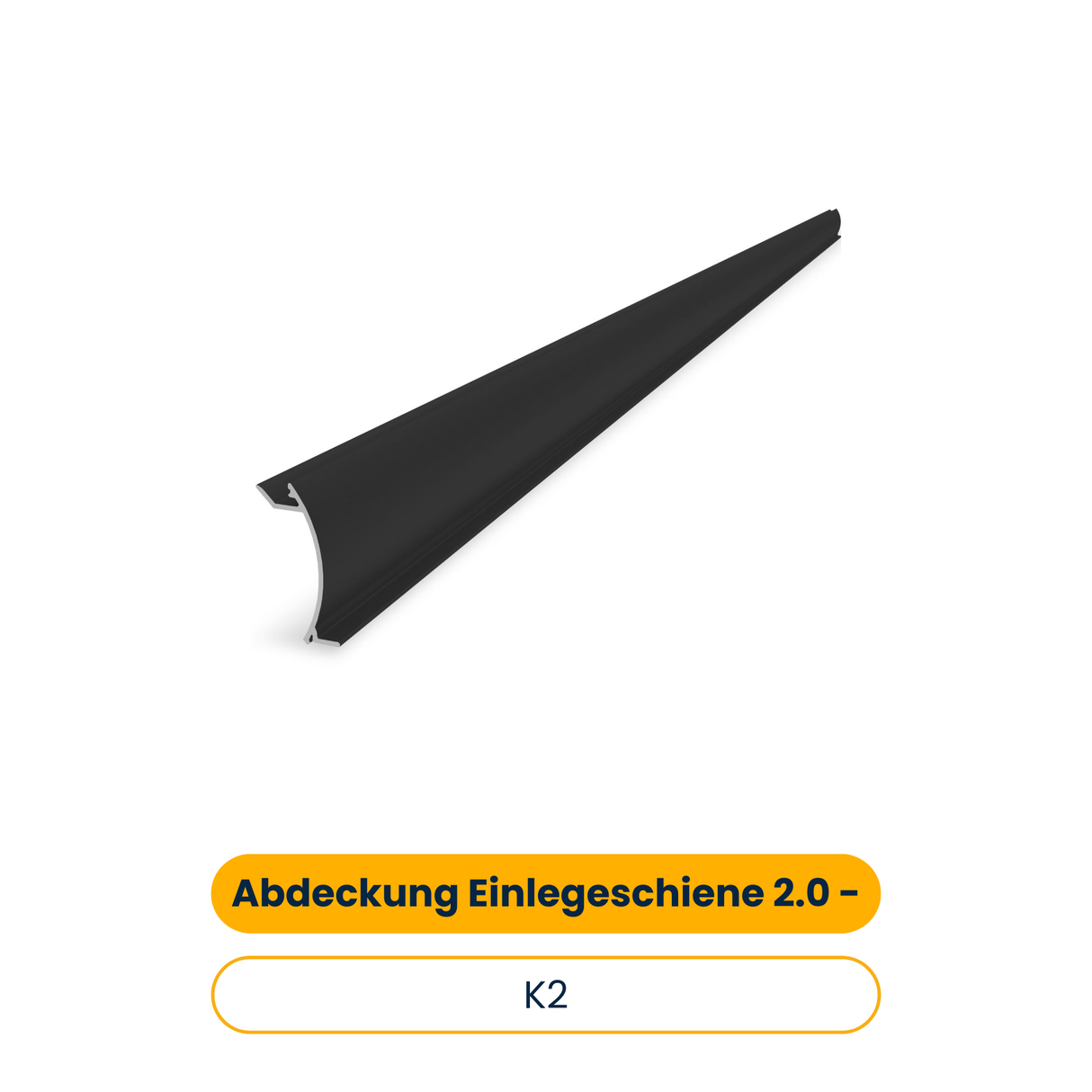 K2 InsertionRail 2.0 Cover; 2.85 m, schwarz eloxiert (30 mm) (Art.-Nr. 2004665)