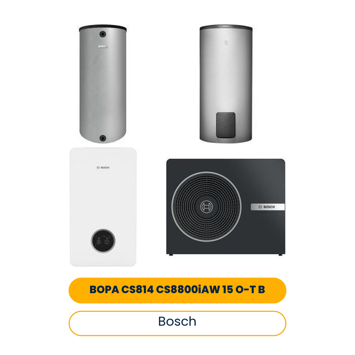 BOSCH Luftwärmepumpen-Paket BOPA CS814 CS8800iAW 15 O-T B, AWEi D, BH120,WH290