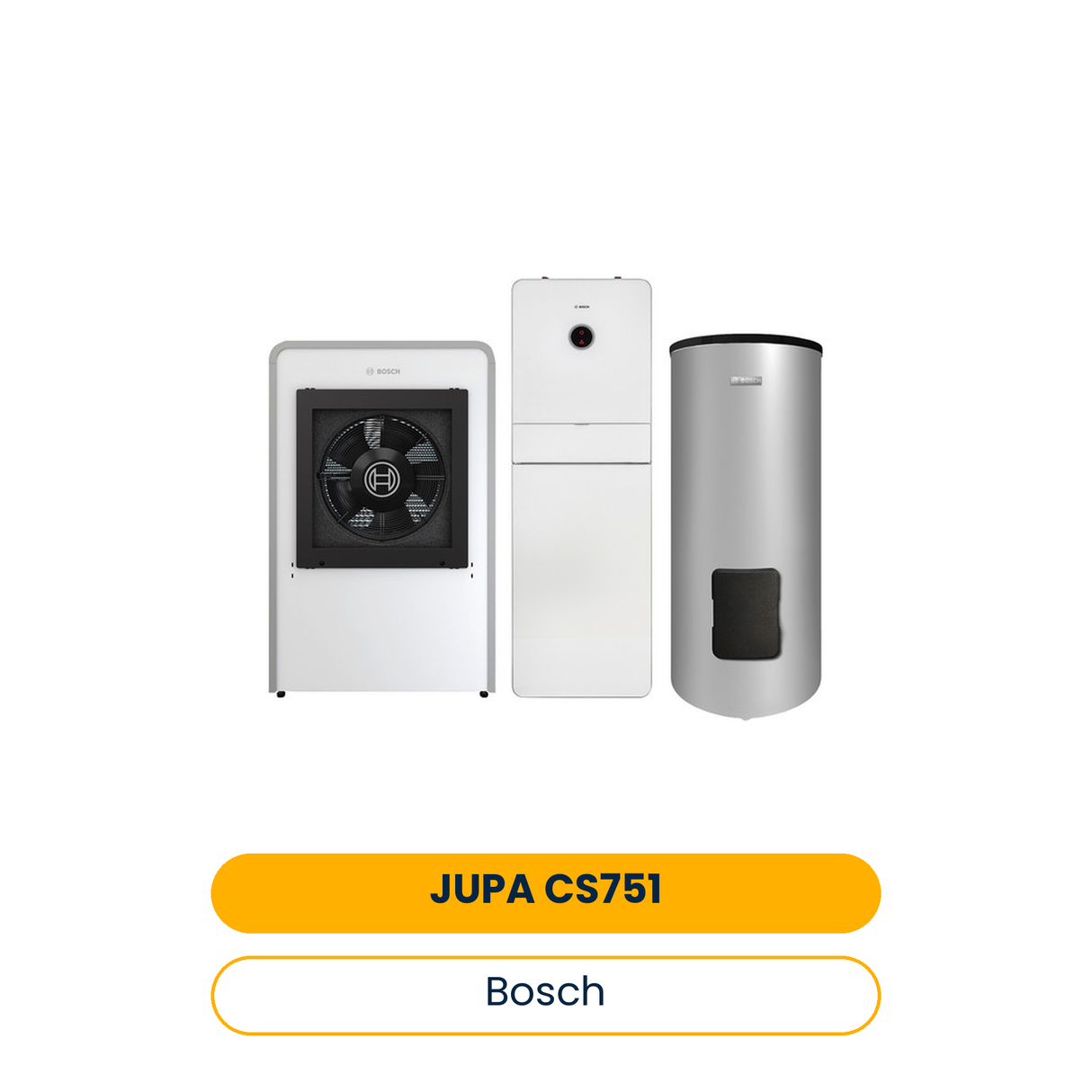 BOSCH Luftwärmepumpen-Paket JUPA CS751 CS7000iAW13IR-T, AWMB 9, WH 370LP1B (Art.-Nr. 7739615624)