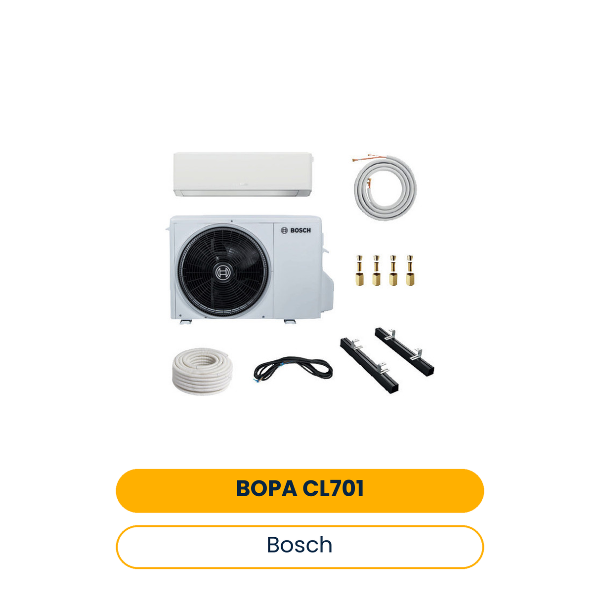 BOSCH Split-Klimapaket BOPA CL701 CL7000i26-Set, Bodenkonsole, Doppelrohr (Art.-Nr. 7739624112)