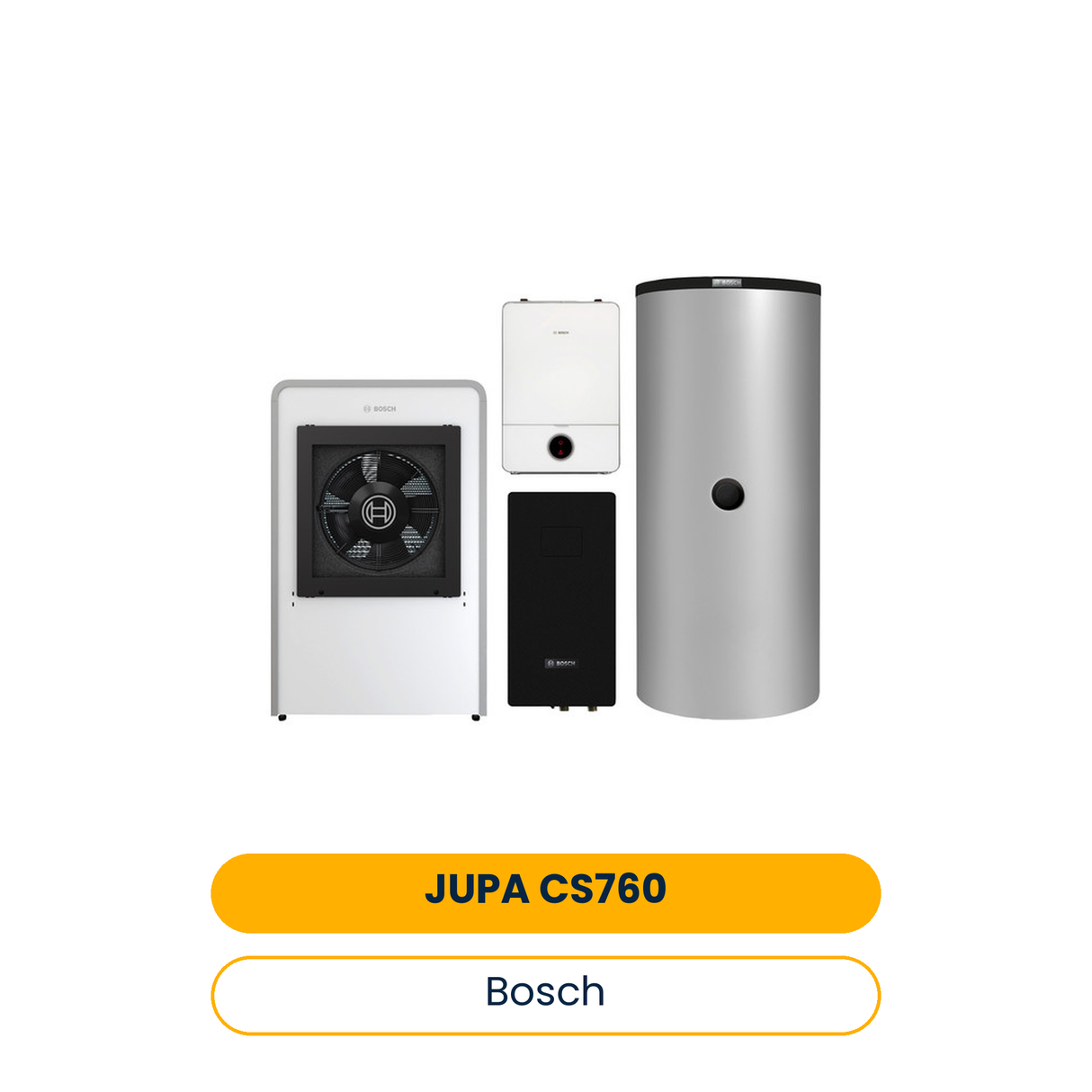 BOSCH Luftwärmepumpen-Paket JUPA CS760 CS7000iAW13IR, AWE17, FF27S, BHS 1000-6 (Art.-Nr. 8737805621)