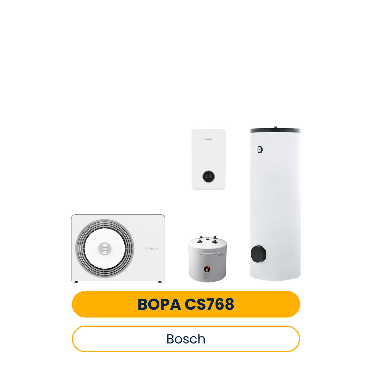 BOSCH Luftwärmepumpen-Paket BOPA CS768 AW 5 OR-S, CS5800iAW 12 E, BST 50, HR300 (Art.-Nr. 7739624369)