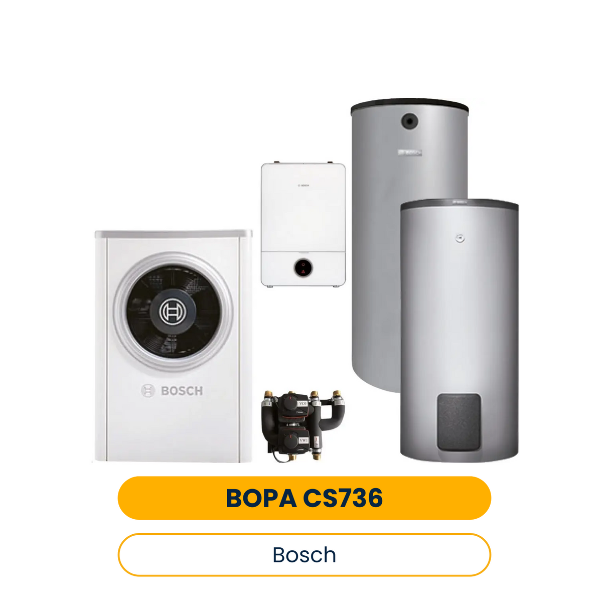 BOSCH Luftwärmepumpen-Paket BOPA CS736 CS7001iAW 17 OR-T, AWE17, BH200-5, WH370 (Art.-Nr. 7739623722)