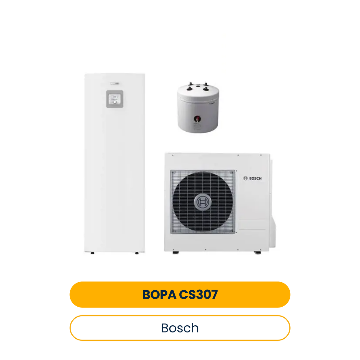 BOSCH Splitwärmepumpen-Paket BOPA CS307 CS3400iAWS 14 OR-T mit 14 M, BH 120-5 1A (Art.-Nr. 7739621484)