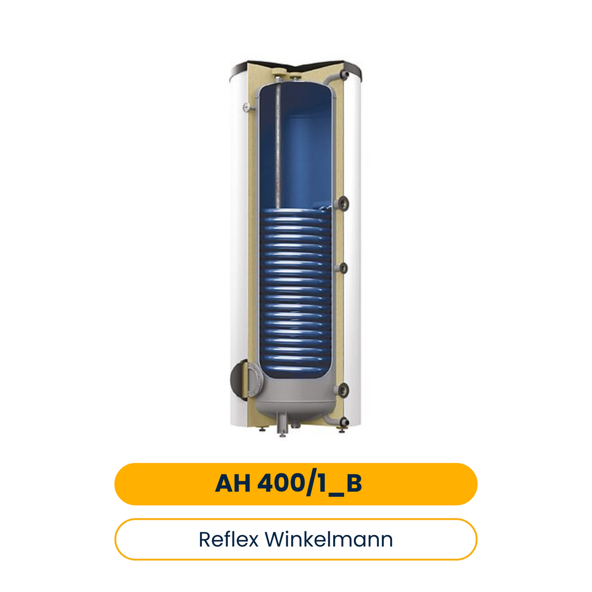 Reflex Storatherm Aqua Heat Pump AH 400/1_B, Hocheffizienzspeicher mit Folienmantel, PUR-Schaum, silber, 10 bar (Art-Nr. 7946000)