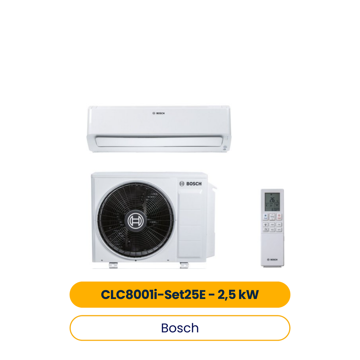 BOSCH Split-Klimagerät CLC8001i-Set 25 E Außen- und Inneneinheit, 2,5 kW, A+++ (Art.-Nr. 7733701688)