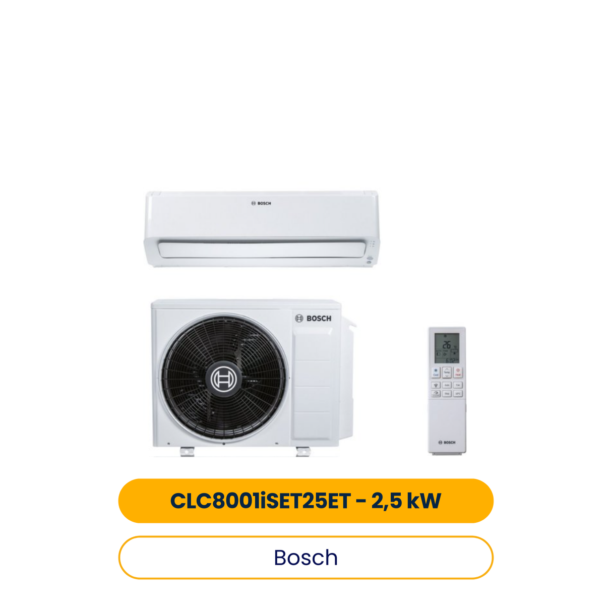 BOSCH Split-Klimagerät CLC8001i-Set25ET Außen- und Inneneinheit, 2,5 kW, A+++ (Art.-Nr. 7733701689)