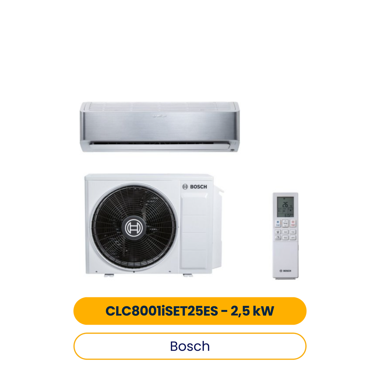 BOSCH Split-Klimagerät CLC8001i-Set25ES Außen- und Inneneinheit, 2,5 kW, A+++ (Art.-Nr. 7733701690)