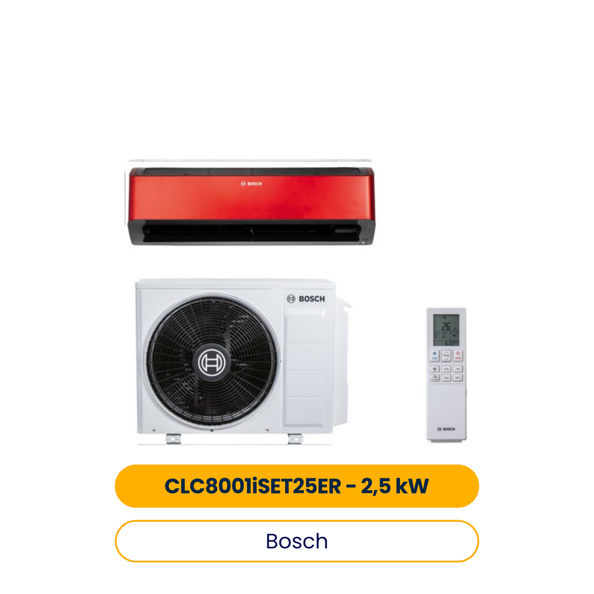 BOSCH Split-Klimagerät CLC8001i-Set25ER Außen- und Inneneinheit, 2,5 kW, A+++ (Art.-Nr. 7733701691)