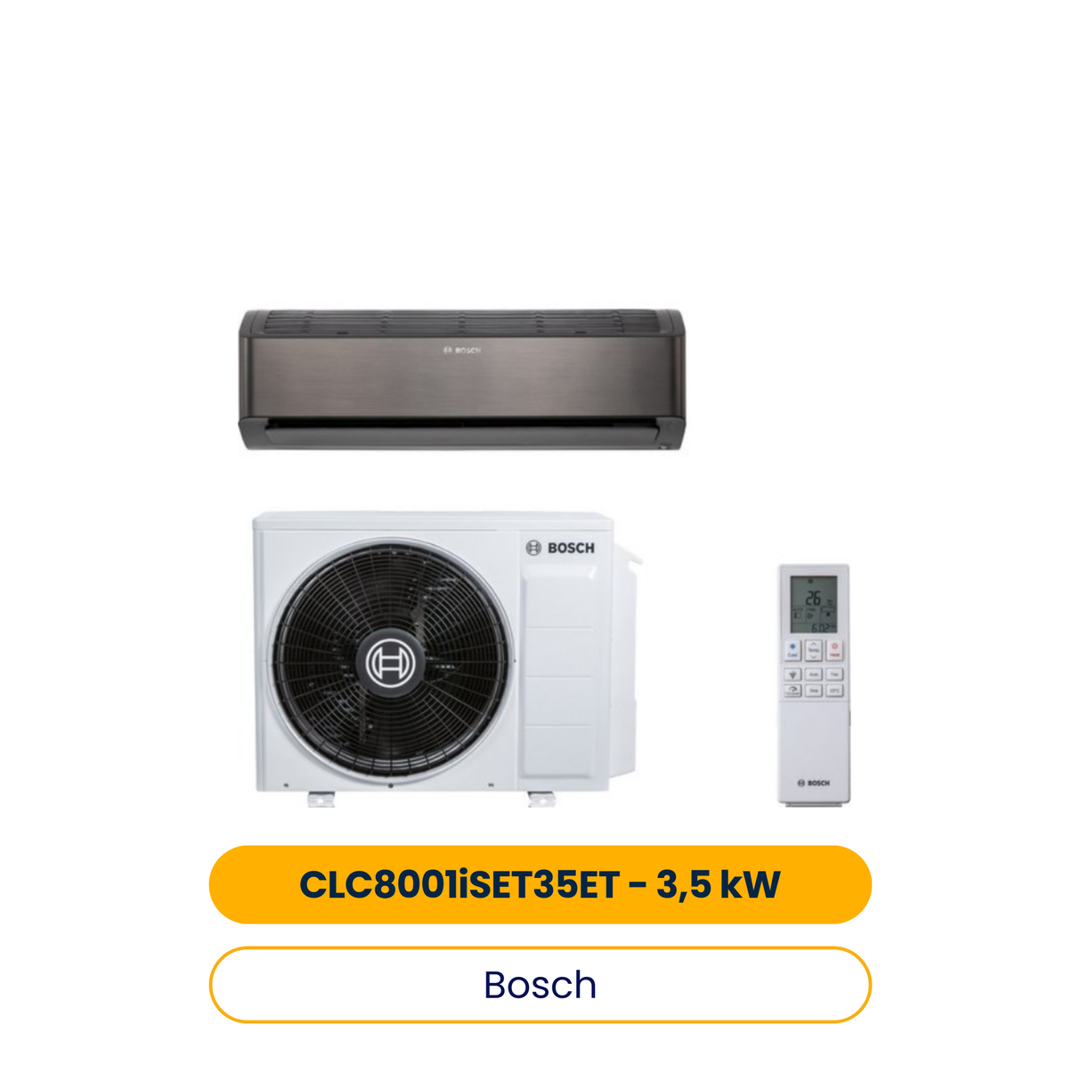 BOSCH Split-Klimagerät CLC8001i-Set35ET Außen- und Inneneinheit, 3,5 kW, A+++ (Art.-Nr. 7733701693)