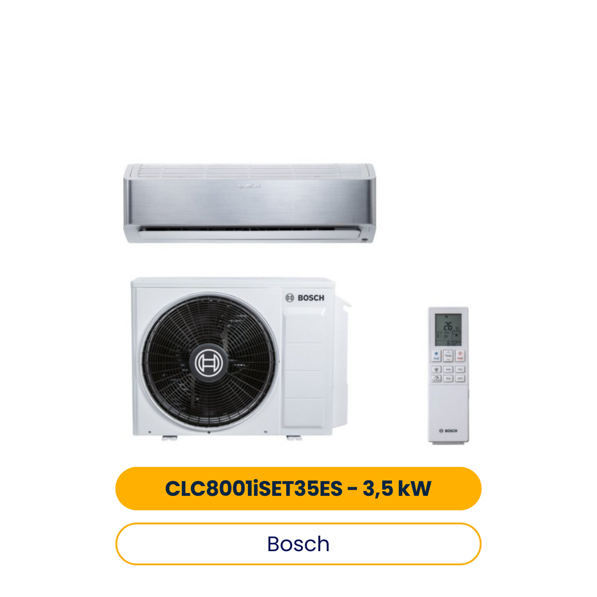 BOSCH Split-Klimagerät CLC8001i-Set35ES Außen- und Inneneinheit, 3,5 kW, A+++ (Art.-Nr. 7733701694)