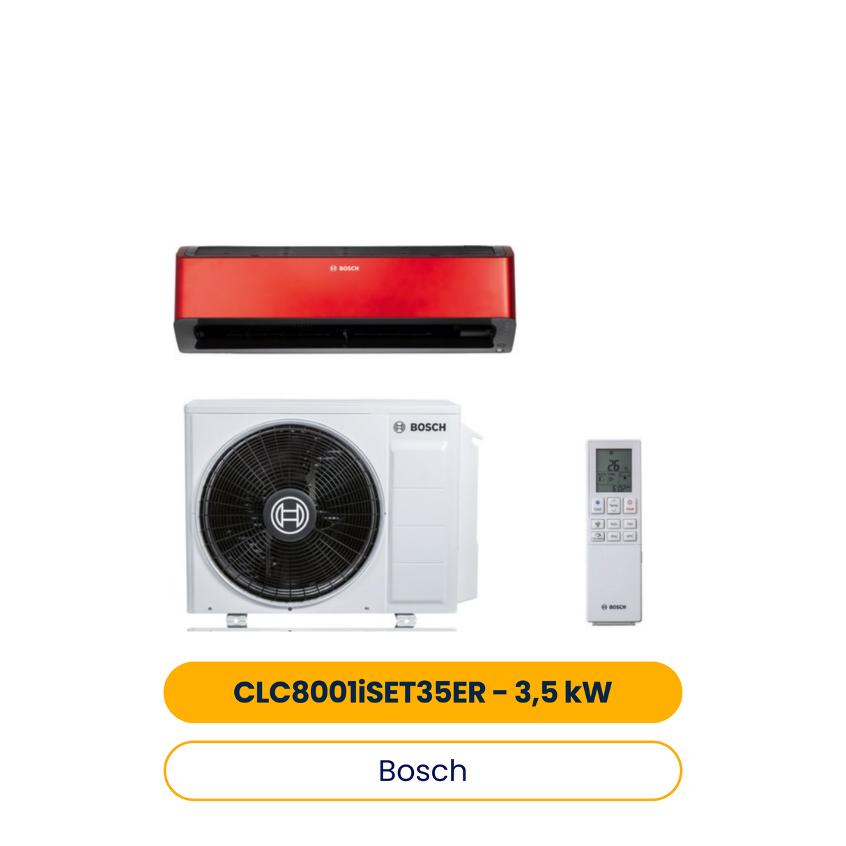 BOSCH Split-Klimagerät CLC8001i-Set35ER Außen- und Inneneinheit, 3,5 kW, A+++ (Art.-Nr. 7733701695)