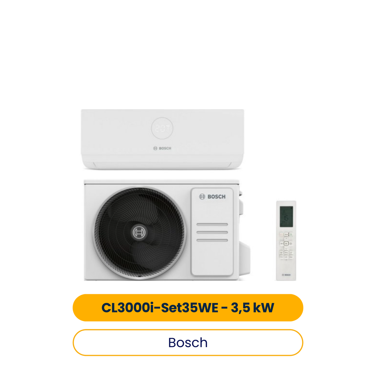 BOSCH Split-Klimagerät CL3000i-Set 35 WE Außen- und Inneneinheit, 3,5 kW, A++ (Art.-Nr. 7733701736)
