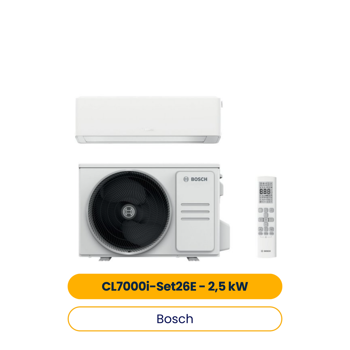 BOSCH Split-Klimagerät CL7000i-Set 26 E Außen- und Inneneinheit, 2,5 kW, A+++ (Art.-Nr. 7733703119)