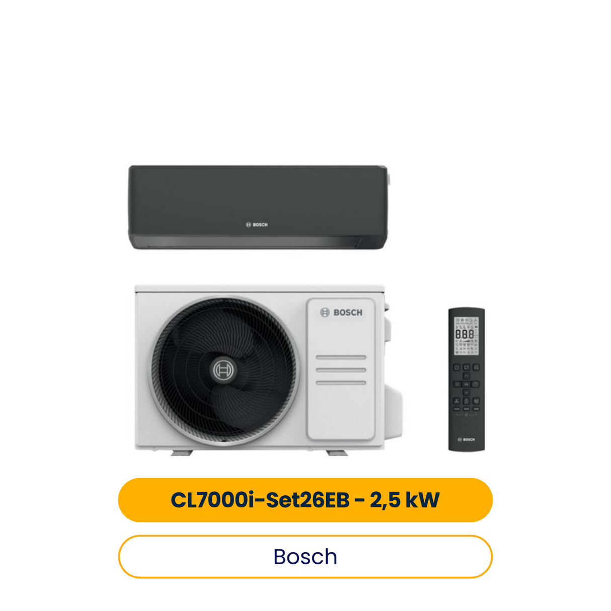 BOSCH Split-Klimagerät CL7000i-Set 26 EB Außen- und Inneneinheit, 2,5 kW, A+++ (Art.-Nr. 7733703129)