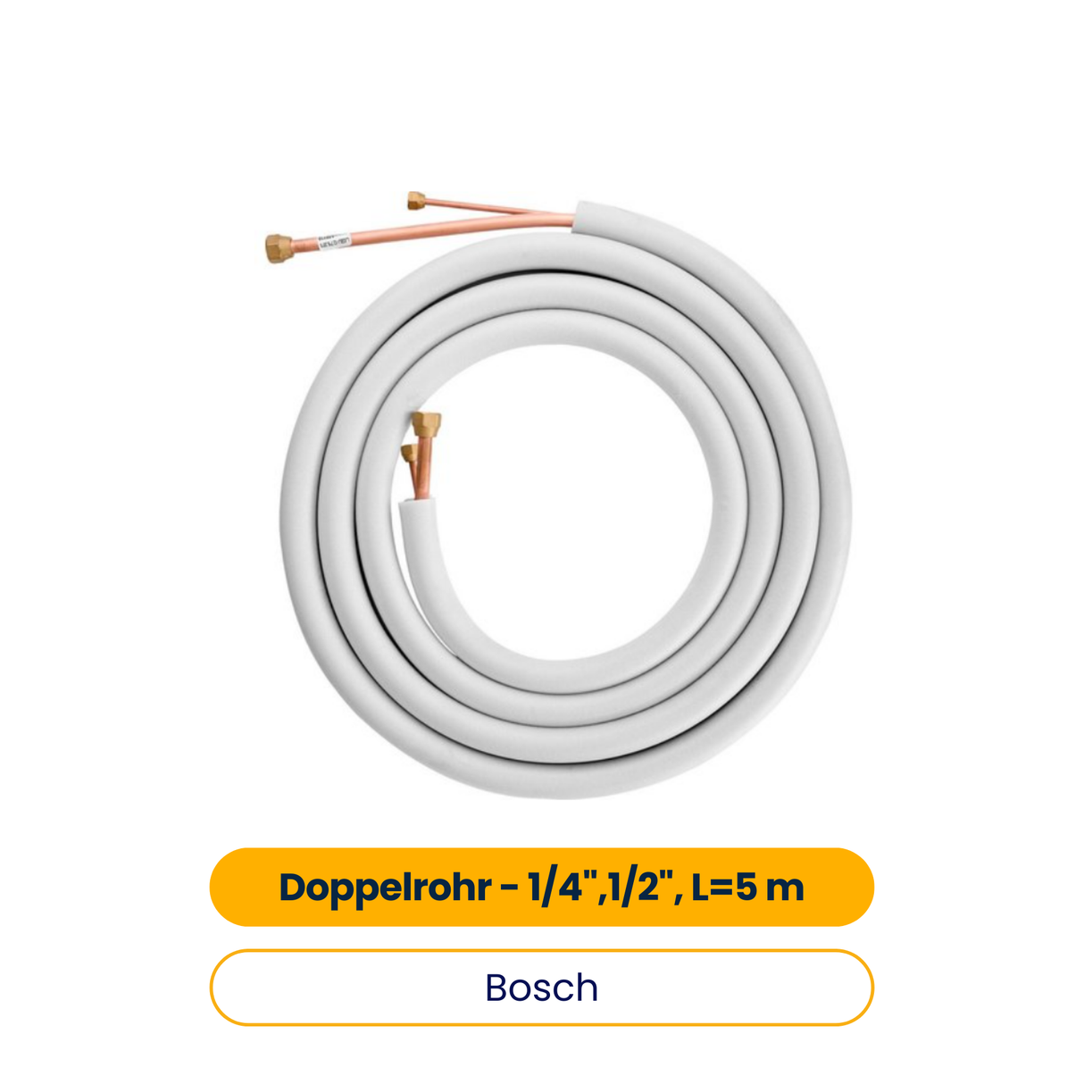 BOSCH Zubehör für Klimageräte Doppelrohr Kupfer-Doppelrohr-Paket 1/4",1/2", L=5 m (Art.-Nr. 7739838151)