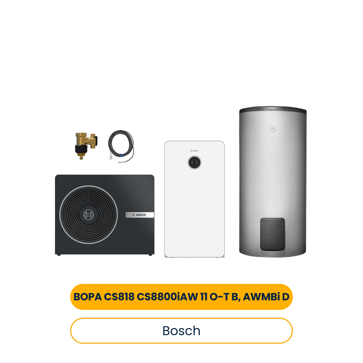 BOSCH Luftwärmepumpen-Paket BOPA CS818 CS8800iAW 11 O-T B, AWMBi D, WH 290