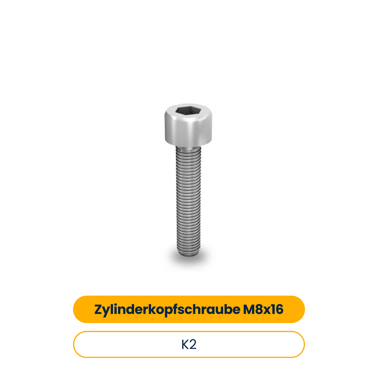 K2 Zylinderkopfschraube mit Unterkopfverzahnung M8x16 (200 Stk.) (Art.-Nr. 2001735)