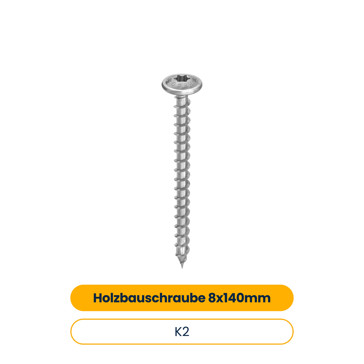 K2 Holzbauschraube 8x140/100 (50 Stk.) (Art.-Nr. 2004114)