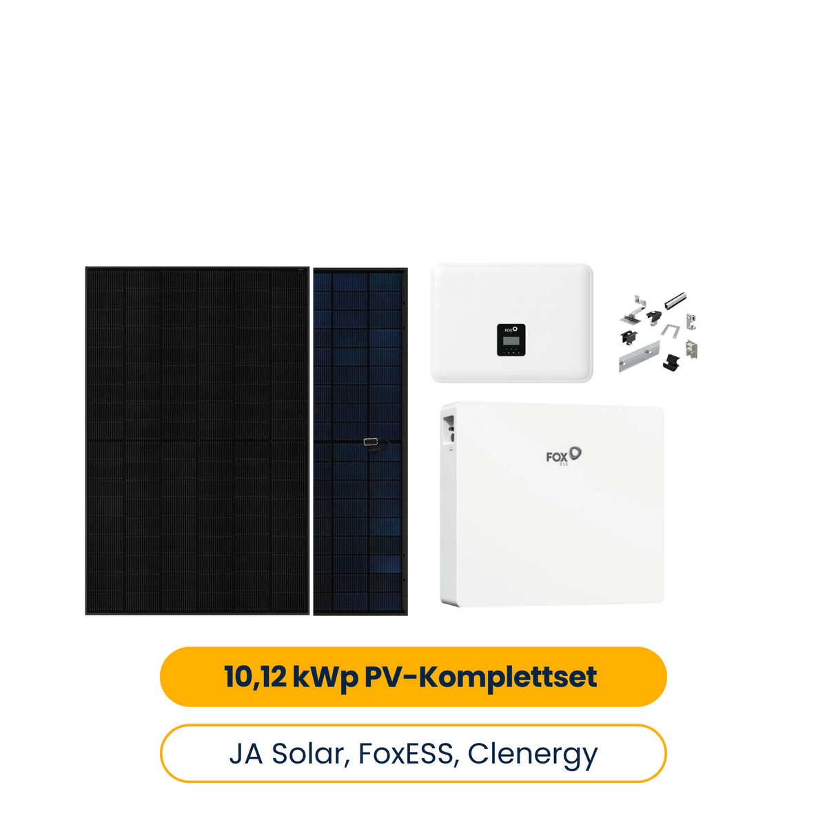10,12 kWp PV-Komplettset – 22× JA Solar 460 W, FoxESS H3 Smart 10.0 Hybridwechselrichter, EK12 11,52 kWh Speicher & Clenergy Montageset